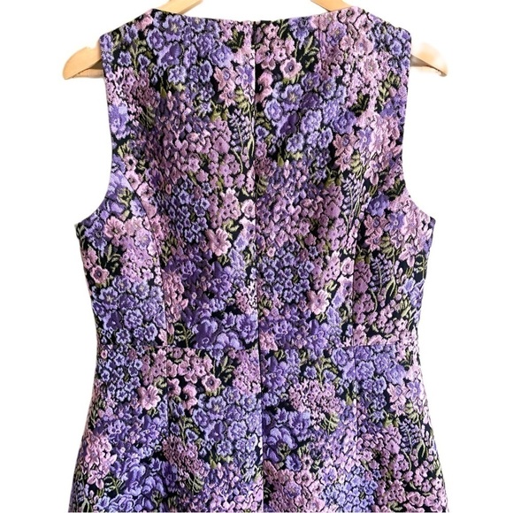 Michael Kors Collection Preppy Evening Elegant Lilac Floral Dress Sz 14 Designer - Picture 8 of 13